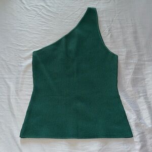 Forest Green Aritzia Sculpt Knit One Shoulder Top